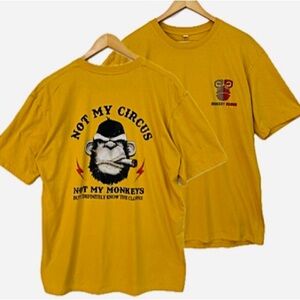 Monkey Sober NOT MY CIRCUS Not My Monkeys Graphic Tee Mens Size Large Smoking